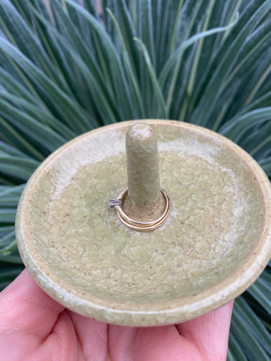 Green Crackle Ring Dish