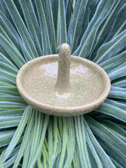 Green Crackle Ring Dish