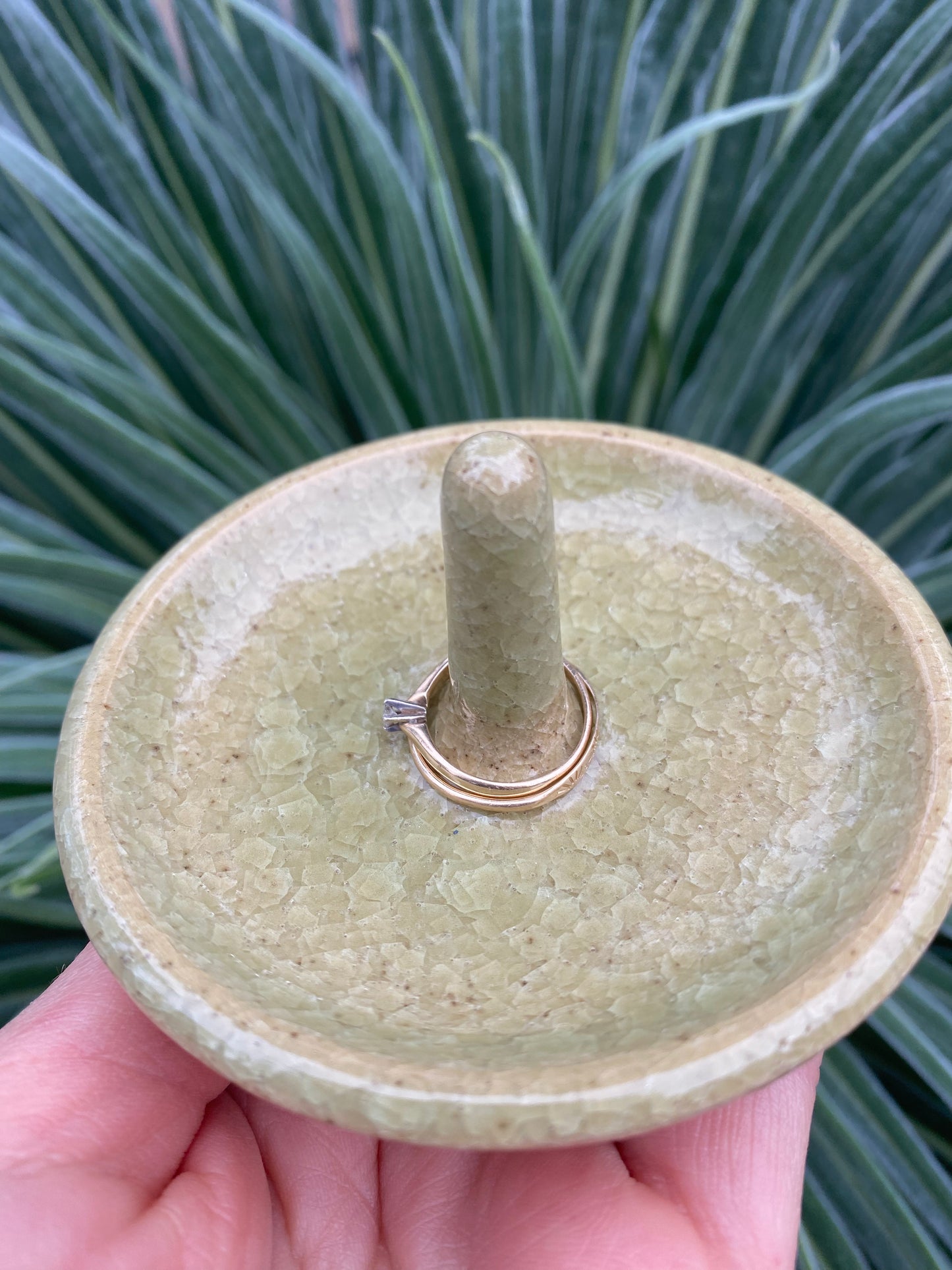 Green Crackle Ring Dish