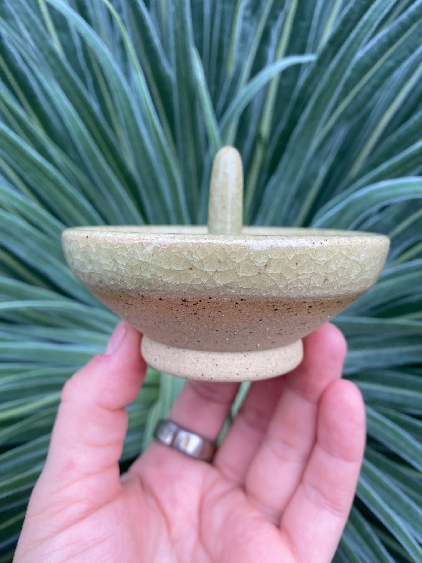 Green Crackle Ring Dish